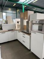 Nette Hoogglans Witte Hoekkeuken + Apparatuur + GEDEMONTEERD, Wit, Hoekkeuken, Ophalen of Verzenden, Hoogglans of Gelakt