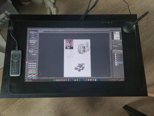 Wacom Cintiq Pro 24 (2021) + Ergonomische Stand, Computers en Software, Tekentablets, Zo goed als nieuw, Bedraad, Multi-touch
