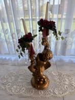 Mooie vergulde kandelaar met engel, Comme neuf, Or, Enlèvement, Chandelier