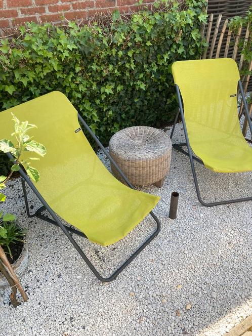 2 ligzetels - strandstoelen Lafuma, Tuin en Terras, Ligbedden, Zo goed als nieuw, Ophalen