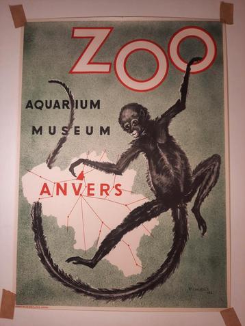 Affiche Zoo Antwerpen, 50ies, R. Landois