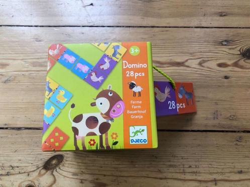 Djeco Domino boerderij (3+), 28 stuks, Kinderen en Baby's, Speelgoed | Educatief en Creatief, Zo goed als nieuw, Puzzelen, Ophalen of Verzenden