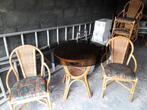Tables en osier et 6 chaises 150,00 Euros, Maison & Meubles, Comme neuf, Rond, Bois, Enlèvement ou Envoi
