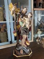 Polychroom houten beeld van Sint-Christoffel 40 cm, Ophalen of Verzenden