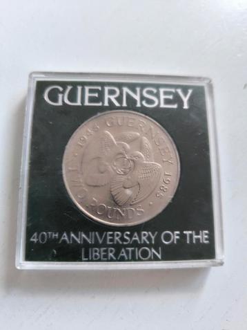 TWO Pounds 1985 40 th anniversary libération Guernsey