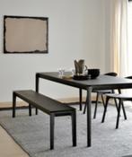 Bok Eettafel Zwart etnicraft 220x95, Ophalen, Eikenhout, 200 cm of meer, 50 tot 100 cm