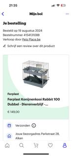 Dubbele konijnenkooi, Dieren en Toebehoren, Ophalen, Kooi, Gebruikt, 90 cm of meer