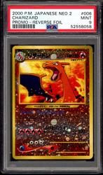 Charizard [Reverse Holo] PSA 9 - #006 - Japanese Neo, Hobby en Vrije tijd, Verzamelkaartspellen | Pokémon, Verzenden, Zo goed als nieuw