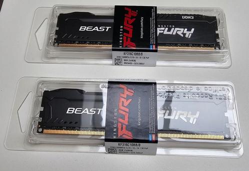 Nieuw 2 stuks Kingston FURY 8 GB DDR3-1600, Informatique & Logiciels, Mémoire RAM, Neuf, Desktop, 8 GB, DDR3, Enlèvement ou Envoi