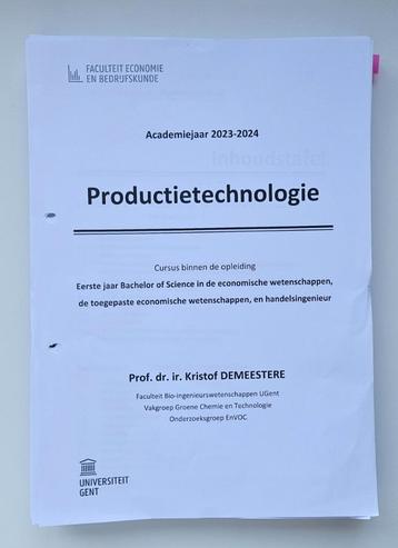 Cursus productietechnologie