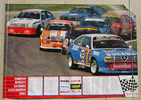 Affiche ancienne de l'Alfa Romeo Trofeo Sprint 1983, Collections, Marques automobiles, Motos & Formules 1, Utilisé, Voitures, Enlèvement ou Envoi
