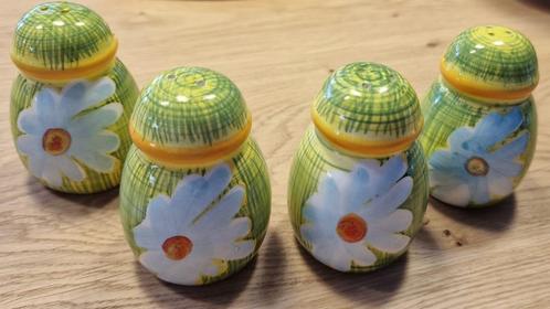 Vintage peper- en zoutvaatjes – handgeschilderd keramiek – s, Antiek en Kunst, Antiek | Keramiek en Aardewerk, Ophalen of Verzenden