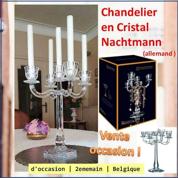 SUBLIEME DUITSE NACHTMANN KRISTALLEN KANDELAAR!, Antiek en Kunst, Antiek | Glaswerk en Kristal, Ophalen of Verzenden