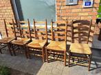 5 mooie houten stoelen, Huis en Inrichting, Stoelen, Riet of Rotan, Gebruikt, Bruin, Vijf, Zes of meer stoelen