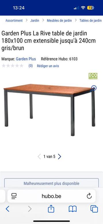 Nieuwe tuintafel nog steeds verpakt beschikbaar voor biedingen