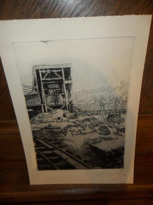Ets door Joseph Courtoy (Luik 1895, Antiek en Kunst, Kunst | Etsen en Gravures, Ophalen of Verzenden