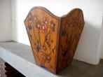 Corbeille à papier en bois pyrogravé - vintage - 1930, Enlèvement ou Envoi