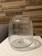 Vaas / windlicht in glas met opstaand randje, Ophalen of Verzenden, Zo goed als nieuw, Glas