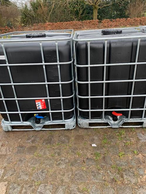 Zwarte anti-algen IBC-container multibox 1050 liter, Jardin & Terrasse, Barils de pluie, Comme neuf, Synthétique, 150 litres ou plus