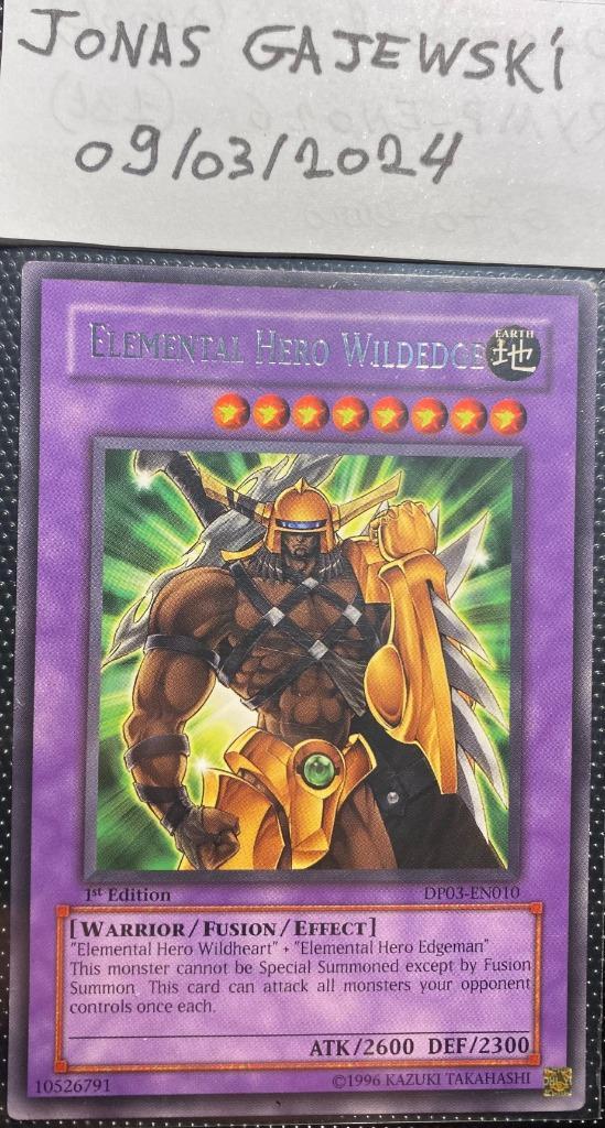 Elemental Hero Wildedge (1st Ed. - Rare - DP03-EN010), Hobby en Vrije tijd, Verzamelkaartspellen | Yu-gi-Oh!, Zo goed als nieuw