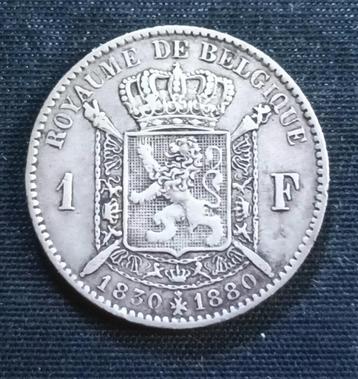 1 frank FR 1880 (onvolledig kruis) - Leopold II beschikbaar voor biedingen