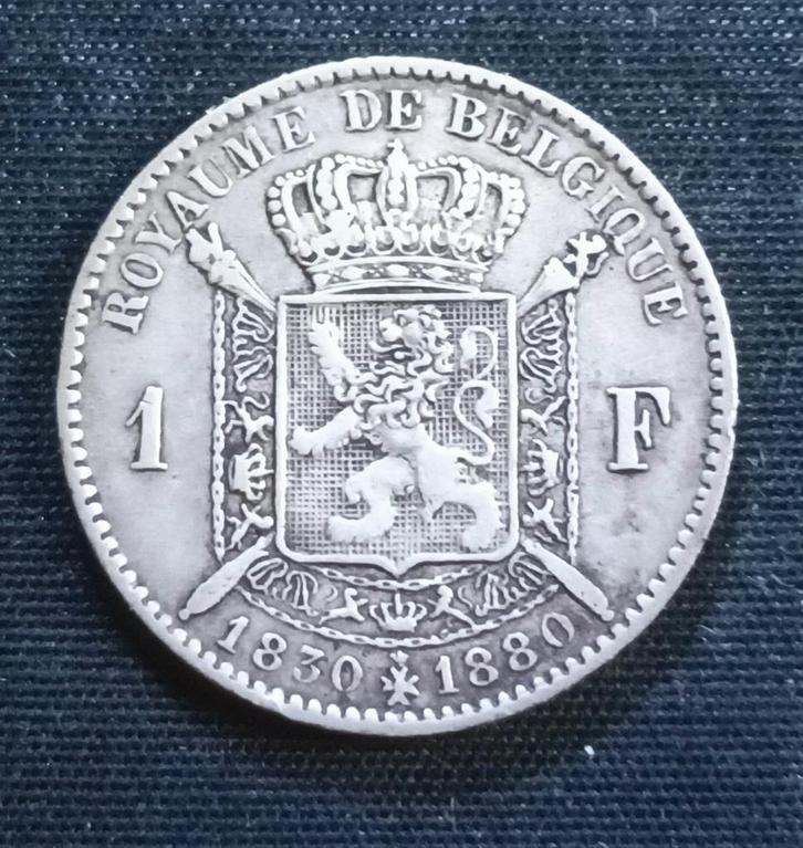 1 frank FR 1880 (onvolledig kruis) - Leopold II, Postzegels en Munten, Munten | België, Losse munt, Zilver, Zilver, Verzenden
