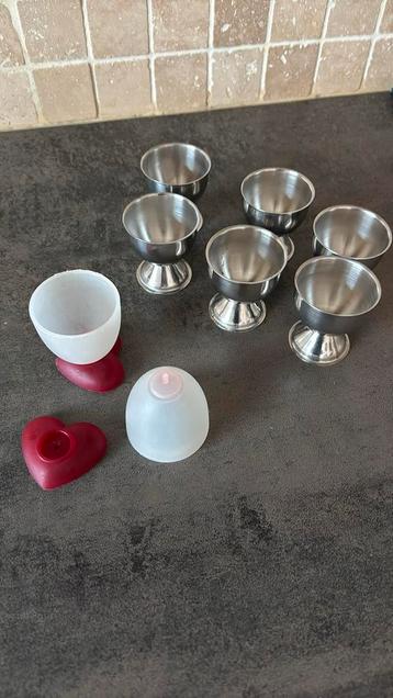 Ik zie je graag eierdopjes 2 st plus 6 inox eierdopjes beschikbaar voor biedingen