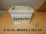 nr.108- Houten bloempot, Tuin en Terras, Bloempotten, Ophalen of Verzenden, Vierkant, Binnen