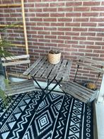 Houten tuinmeubilair 1 tafel + 2 stoelen, Tuin en Terras, Tuintafels, Ophalen, Gebruikt, Vierkant, Hout