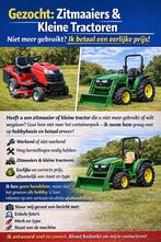 Gezocht: Zitmaaiers Kleine Tractoren Stiga, Toro, John Deere, Ophalen, Zo goed als nieuw