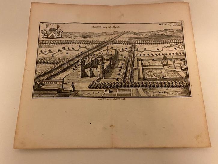 Bouchout kasteel Cantillon 1770, Antiek en Kunst, Kunst | Etsen en Gravures, Ophalen of Verzenden