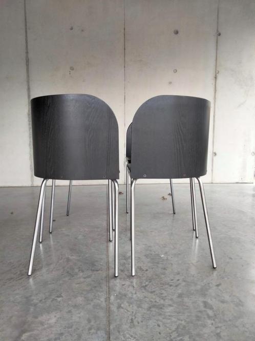 Design stoelen Ikea model Fusion set van 4, Huis en Inrichting, Stoelen, Gebruikt, Vier, Zwart, Ophalen