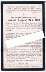 Segeant. Van Roy Jannes. ° Willebroeck 1903 † Doornik 1923, Ophalen of Verzenden, Bidprentje