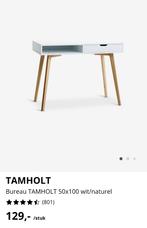 Bureau Jysk Tamholt 50x100 wit/naturel, Huis en Inrichting, Bureaus, Ophalen, Zo goed als nieuw, Bureau