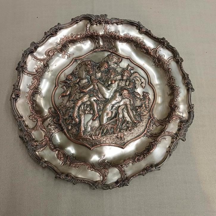 Bord verzilverd, Antiek en Kunst, Antiek | Zilver en Goud, Zilver, Ophalen of Verzenden