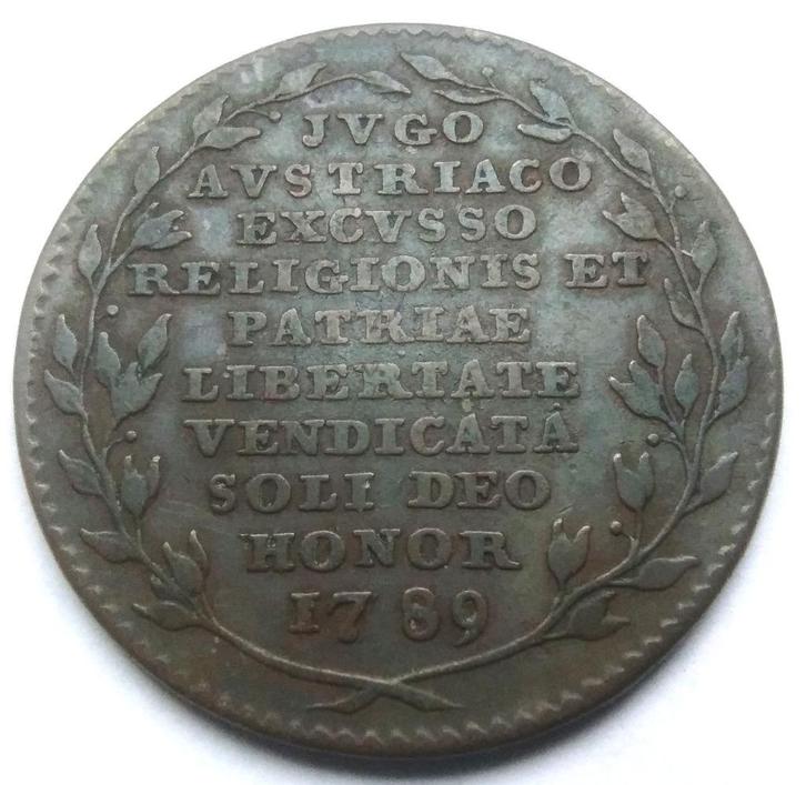 medaille 1789 1790 brabantse omwenteling T. Van berckel, Postzegels en Munten, Penningen en Medailles, Overige materialen, Ophalen of Verzenden