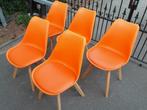 Oranje kuipstoeltjes 5 stuks, Huis en Inrichting, Ophalen, Gebruikt, Rood, Vijf, Zes of meer stoelen