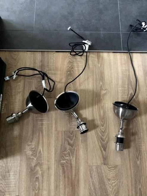 Ikea GOTHEM Hanglamp (3 stuks), Huis en Inrichting, Lampen | Hanglampen, Zo goed als nieuw, 50 tot 75 cm, Glas, Kunststof, Metaal