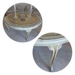 salontafel met inleg glasplaat, Ophalen, Gebruikt, Elegant & brocante, Rond