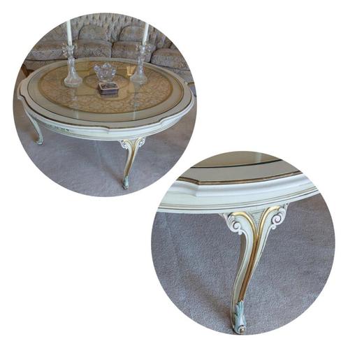 salontafel met inleg glasplaat, Huis en Inrichting, Tafels | Salontafels, Gebruikt, Minder dan 50 cm, 100 tot 150 cm, 100 tot 150 cm