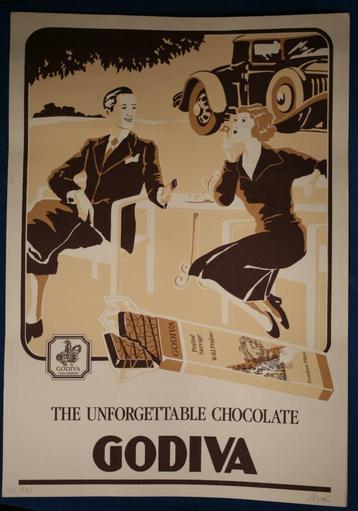 Godiva Chocolat poster 42x60 Genummerd en gesigneerd beschikbaar voor biedingen