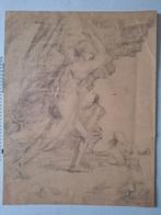 19de eeuwse tekening Naakte man/naakte vrouw op achterkant, Antiek en Kunst, Ophalen of Verzenden
