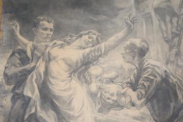 BROERMAN EUGÈNE tekening "Les pompiers" beschikbaar voor biedingen