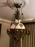 Antieke Art Nouveau Hanglamp/luster in koper, Huis en Inrichting, Lampen | Kroonluchters, Ophalen