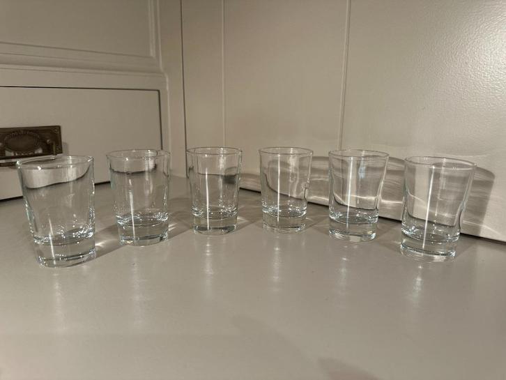 Borrelglaasjes – set van 6, Verzamelen, Glas en Drinkglazen, Zo goed als nieuw, Borrel- of Shotglas, Ophalen