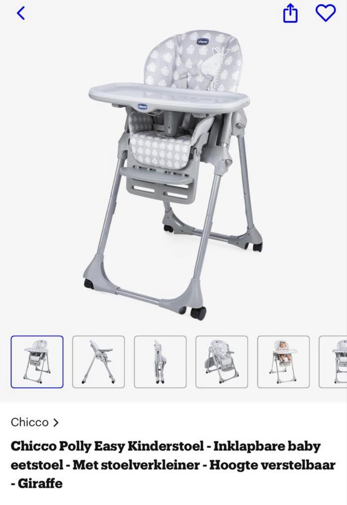 Chicco eetstoel, Kinderen en Baby's, Kinderstoelen, Zo goed als nieuw, Ophalen