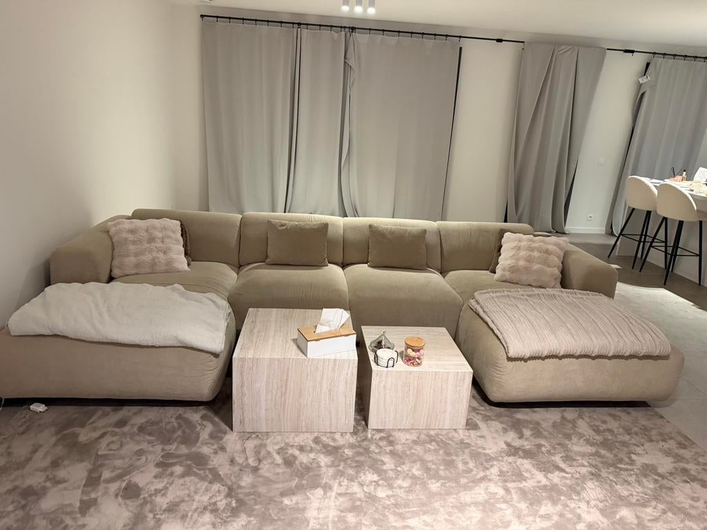 Panoramische hoekzitbank, Maison & Meubles, Canapés | Coins salons complets, Enlèvement, Comme neuf, Tissus