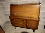 Vintage houten secretaresse uit 1950, Huis en Inrichting, Kasten | Secretaires, Ophalen, Gebruikt