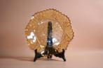 Art deco fruit gebak schaal amber glas, Antiek en Kunst, Ophalen of Verzenden