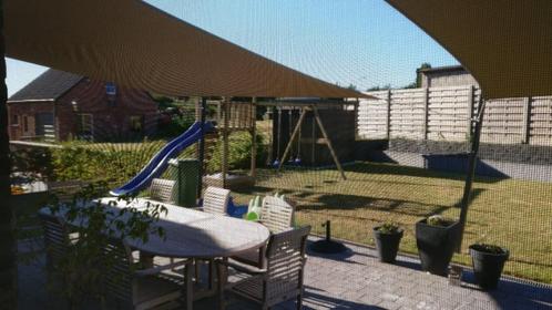 NESLING SET 2 SCHADUWDOEKEN 4X4M + VERSTELBARE PALEN + ACC, Tuin en Terras, Schaduwdoeken, Gebruikt, Ophalen